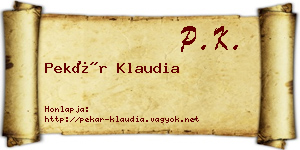 Pekár Klaudia névjegykártya