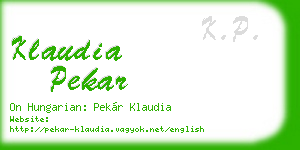 klaudia pekar business card